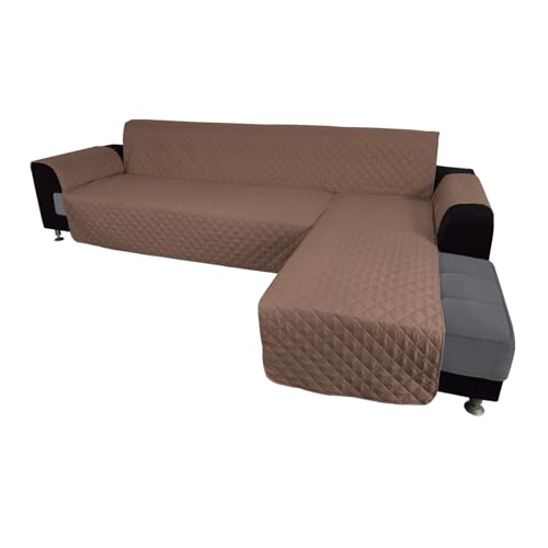 Easy-Going Microfiber Sofa Slipcover L Shape Sofa Cover Sectional Couch Cover Chaise Slip Cover Reversible Sofa Cover Furniture Protector Cover For Pets Kids Children Dog Cat (Large,Brown/Brown)