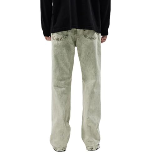 Jeans Pants Trousers Denim Spring and Autumn High Street Washed Men's Micro Flared Classic Wide Leg