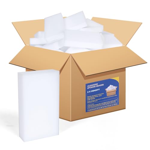 ZBQEJ Schmutzradierer,100 Stück Schwamm Radierschwamm Putzschwamm Zauberschwamm Magic Sponge Eraser, Wunderschwamm Weiß Reinigungsschwamm Melamin Schwamm für Haushalt, Küche, Wand, Bad, Schuhschwamm