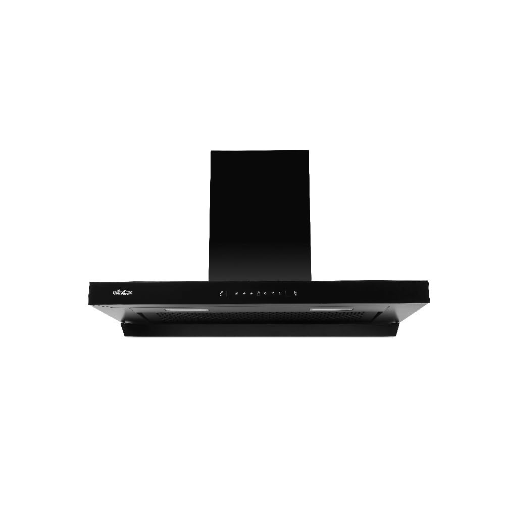 Surya Flame Topaz 90cm 1200 m3/hr Top Glass Wall Mounted Kitchen Chimney| Filterless| Auto Clean| 2 Yrs Warranty Product 5 year warranty Motor | Touch & Gesture Control| (Black 90cm)-image-31