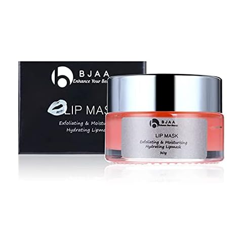 BJAA Lip Mask for Sore, Dry, Chapped Lips Contains Grape oil, Jojoba oil and Shea Butter Exfoliating, Moisturizing & Hydrating and Repair Cracked Lips Lip Mask 30g Cover