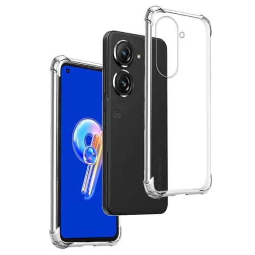 REY Funda Anti-Shock Gel Transparente para ASUS ZENFONE 9 - ZENFONE 10, Ultra Fina 0,33mm, Esquinas Reforzadas, Silicona TPU de Alta Resistencia y Flexibilidad