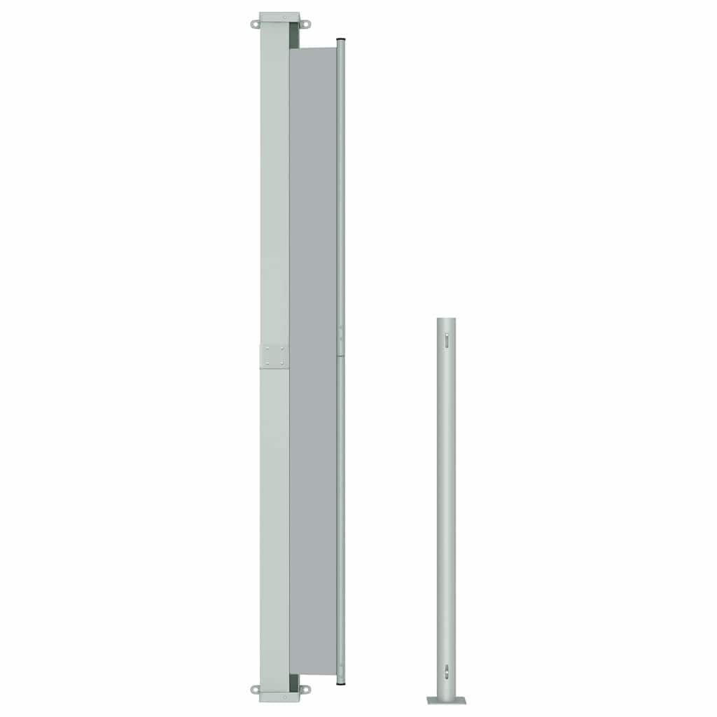 Tenda Laterale Estensibile per Esterni, Grigio 180x500 cm, Tessuto Poliestere UV e Acciaio, Frangivista Balcone con Avvolgimento Automatico, Separe da Giardino e Patio