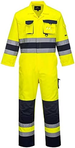 Portwest Nantes Hi-Vis Coverall, Size: XXL, Colour: Yellow/Navy, TX55YNRXXL