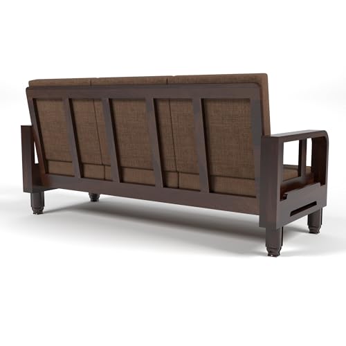 Image of Solid Sheesham Wood 5 Seater Sofa Set 3+2 | Wooden Sofa Chair for Living Room | Durable & Comfortable Seating Sofa for Home (Design 2)