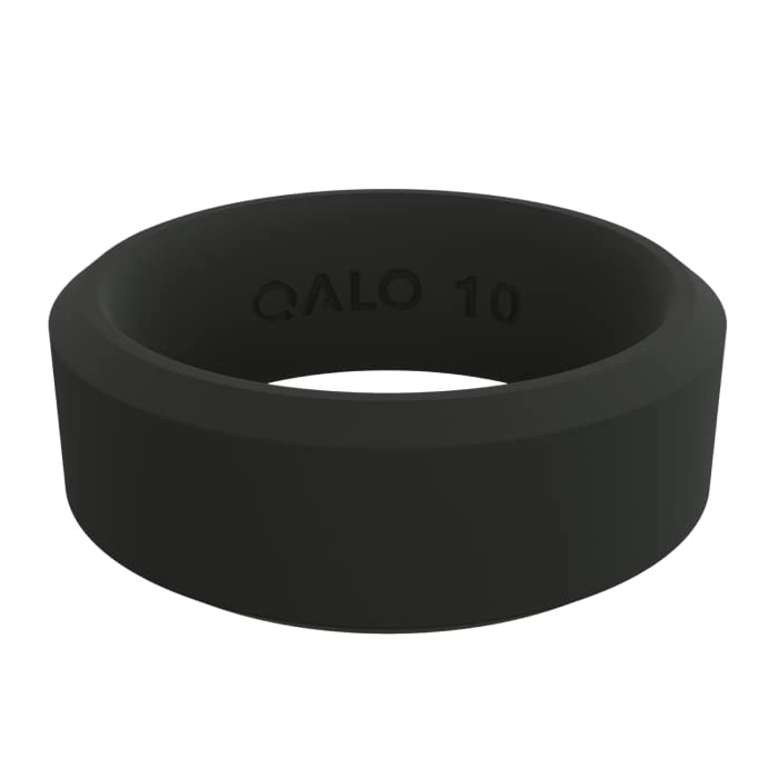QALO Men & Women's Rubber Silicone Ring, Pela Modern, Wedding Band, Unisex Ring, 6.5mm Wide 1.8mm Thick, Multi Colors4