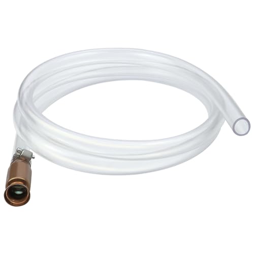Sporthfish Gas Siphon Pump 1/2 Copper Valve 6FT Syphon Hose for Water Gasoline Fuel & Other Liquid Safety Self Priming Shaker Siphon Hand Pump Tube