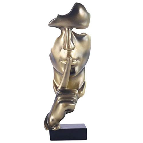 Aboxoothinkerstatuesilenceisgoldabstractartfigurinemodernhomeresinsculpturesdecorativeobjectspianodesktopdecorforcreativeroomhomeofficestudygold  Urban Country Home Decor Aboxoo thinker statue silence is gold abstract art figurine modern home resin sculptures decorative objects piano desktop decor for creative room home office study gold  urban country home decor