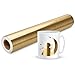 Rollo de vinilo permanente dorado cepillado, vinilo dorado para Cricut -30cm×305cm-Vinilo adhesivo permanente Cricut metálico para camafeo de silueta, máquina de corte, calcomanía para el hogar