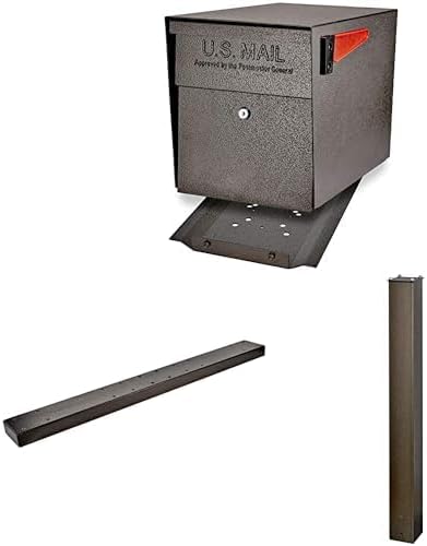 Mail Boss X4 In-Ground Mount Combo Kit Locking Metal Standard Mailbox - Bronze