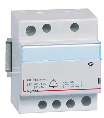 Transformateur pour sonnerie 230V vers 24V à 12V - 24VA à 18 VA - 4 modules
