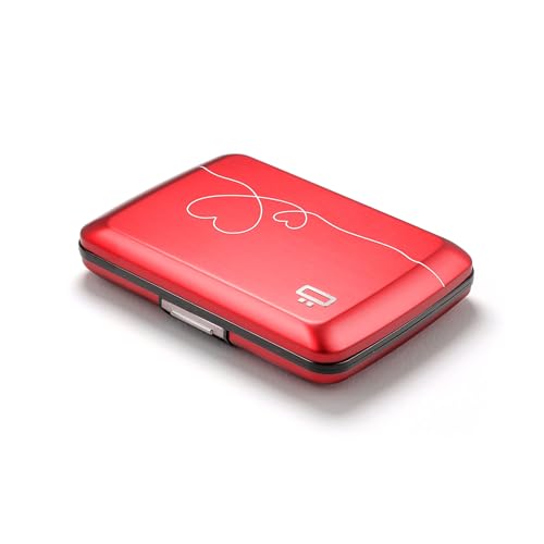 Image of OGON -DESIGNS- Aluminum card holder with metal lock, RFID protection against fraud and demagnetization, compact wallet, Smart Case OSLO model