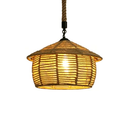 Suspension corde de chanvre réglable pour éclairage vintage intérieur