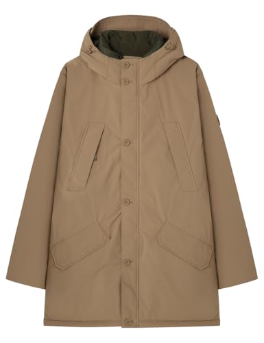 Parka Casual Hombre chaqueta de entretiempo con capucha ajustable