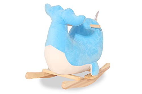 Aiman – Schaukeltier Delphin – Schaukelspielzeug aus Plüsch und Holz zum Aufsitzen, Geeignet für Kleinkinder… – Bild 6