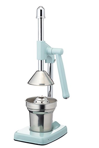 KitchenCraft Living Nostalgia - Manual Citrus Squeezer with Aluminium and Stainless Steel Lever Collection - Vintage Blue