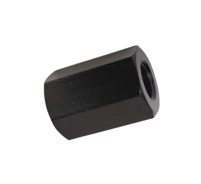 41503 Coupling Nut, 3/8"-16 Thread Size, Steel, Black Oxide Finish, 1" Length, 11/16" Width