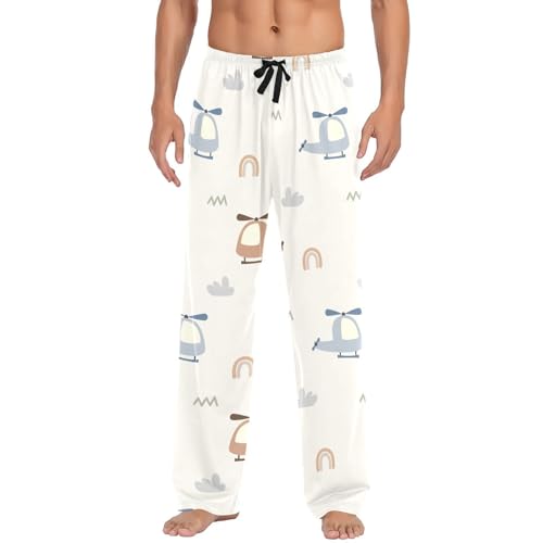 Cute Helicopter Mens Pajama Pants Mens Pj Pants Comfy Cotton Pj Long Pant for Men with Pockets Size S-XXL2