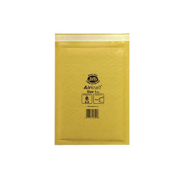 Jiffy AirKraft Bag Size 1 170x245mm Gold GO-1 (Pack of 10) MMUL04603+ Free finchley Refill Pen (2)