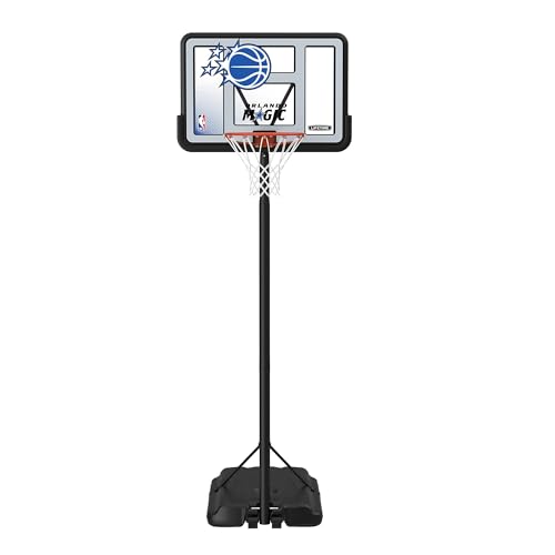 Image of Lifetime NBA Orlando Magic Portable Basketball Hoop, Adjustable Height 7.5-10 Ft, 44 Inch Shatterproof Fusion Backboard, Base with Wheels