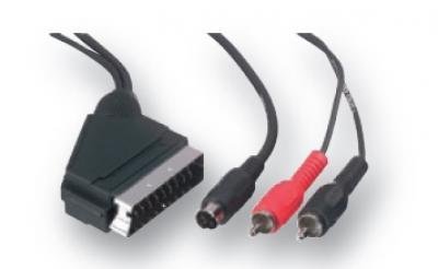 Belkin SCART/S-VIDEO CBL - 3 M SCARTM/MINIDIN4M & 2XRCAM Negro - Adaptadores de cable de vídeo (3 m, Negro, Macho/Macho, SCARTM/MINIDIN4M & 2XRCAM)