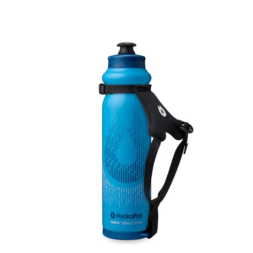 HydraPak Tempo Pro 525ml - Handheld Running Squeeze Bottle for Training and Race Day Hydration with Removable Strap (525ml/17oz) - Blue