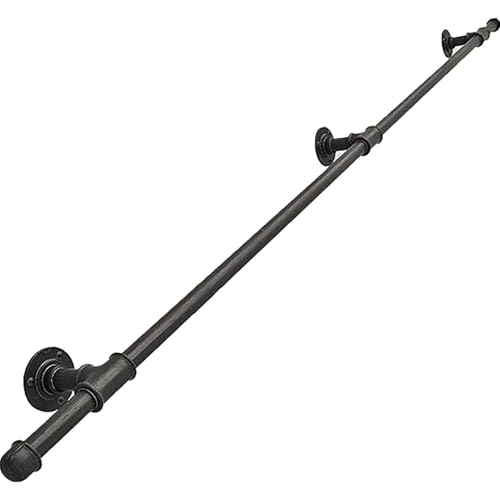 Rambarde d'escalier extérieure en métal 150 cm style industriel noir - 2