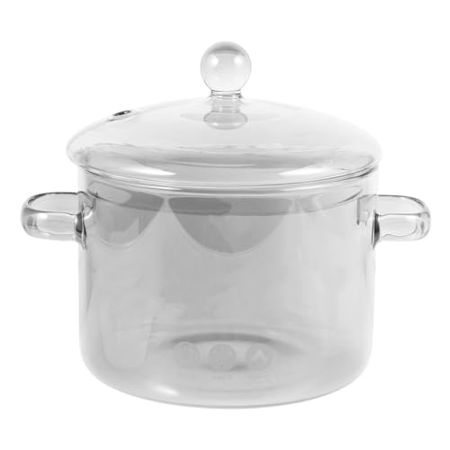 CIYODO Olla de Vidrio Sopa con Cacerola de Vidrio Resistente Calor Olla Guisar y Fideos y Uso Doméstico