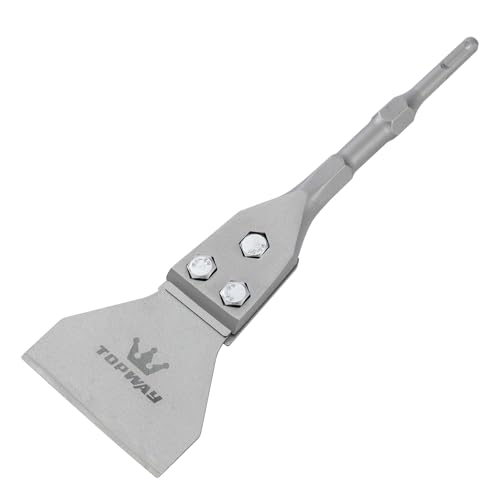TOPWAY SDS-Plus Cincel Rascador de Piso 4 Pulgadas 300mm x 100mm Cincel Espátula, Rascador de Suelo para Azulejos, para Quitar Baldosas, Alfombras, Linóleo 121117