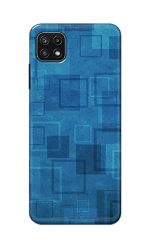 Image of Printed Hard Back Cover Case for Samsung Galaxy A22 5G | A22s 5G | Samsung F42 5G Back Cover (Plain Azure Blue) -1302