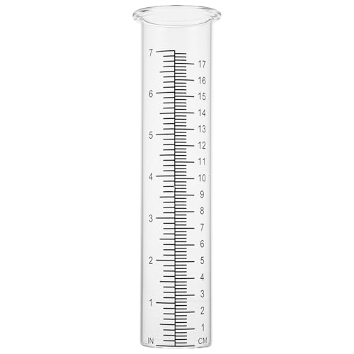 Toyvian 2個 高硼硅ガラス製雨量計チューブ 屋外用簡易雨量測定器 耐久性と実用性を備えた省エネ設計 家用レインゲージ