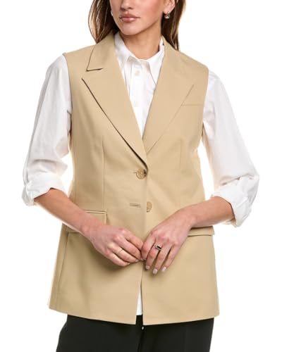 Anne Klein Women's Stretch Cotton Two Button Notch Collar V