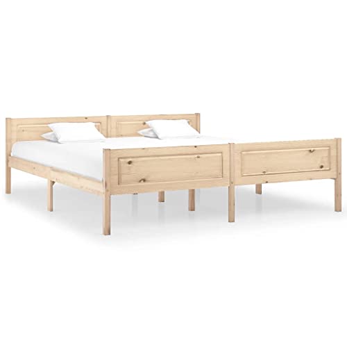 vidaXL Kiefernholz Massivholzbett Bettgestell Holzbett Futonbett Bett Doppelbett Bettrahmen mit Lattenrost Schlafzimmerbett 180x200cm