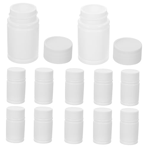 ERINGOGO 12Piezas Frascos De Pastillas Vacíos Unidades De Hdpe Reutilizables Para Almacenamiento De Medicamentos y Cosméticos