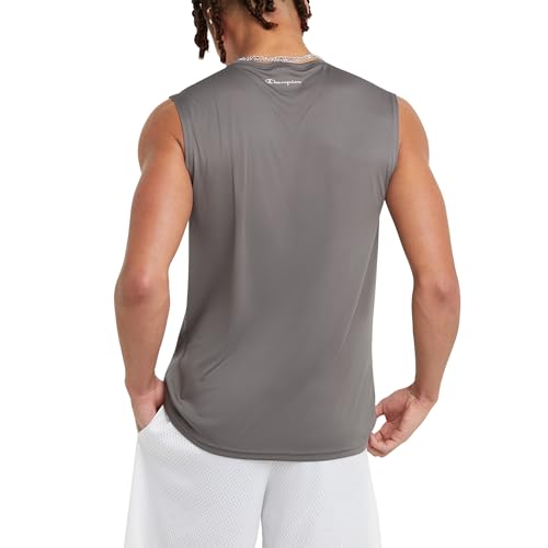 Champion Herren Sleeveless, Sport Tank, Moisture Wicking, Muscle for Men (Reg. Or Big & Tall) T-Shirt, Grau-Stone Gray, L – Ansicht 2