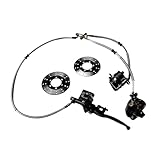 Ronyme Kit de Frein à Disque Hydraulique Double Avant Droit, Maître Cylindre Main Droite avec Étrier Tandem, Système 1 vers 2 pour Quad, Trike, ATV Ou Buggy, Montage Simple sans Soudure