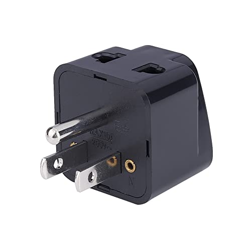 Image of MX Universal Travel Adapter (Type B) India to USA Canada Japan & More 2 in 1 Conversion Plug for Home and Official use - Black