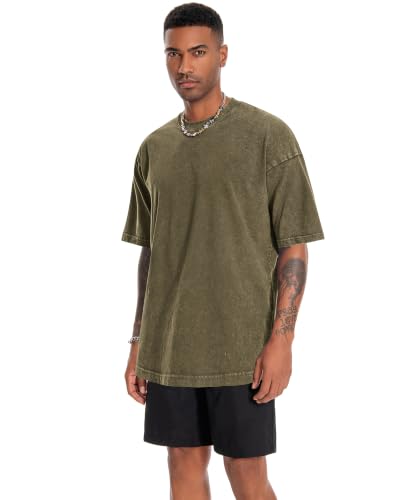 Image of Oversized Tshirts for Men Short Sleeve Vintage Washed Basic Loose Tees 2026