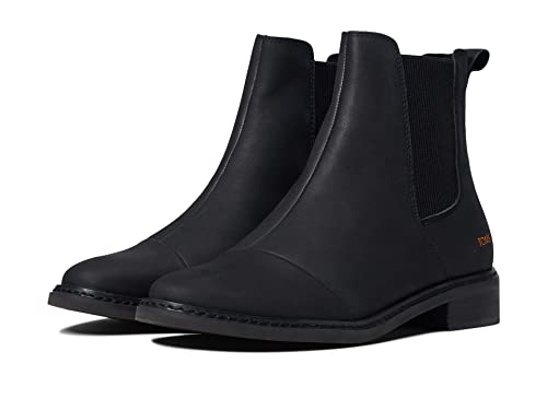 TOMS Women's Charlie Chelsea Boot, Black Leather, 7