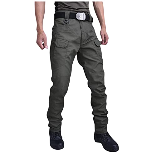 OIOLOYJM Military Cargo Pants for Men Hiking Relaxed Fit Work Waterproof Stretch Tactical Lightweight Outdoor Travel Pant