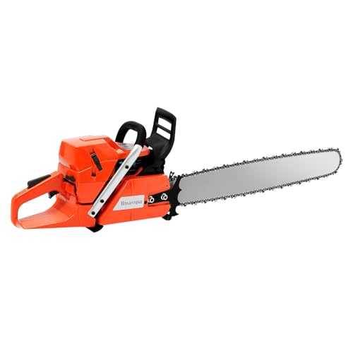 LENDISIY Tronçonneuse à essence - Scie à essence - Scie d'entretien des arbres - Diamètre de coupe : 71 cm - Cylindrée : 71 cm³ - Chaîne de 71 cm -...