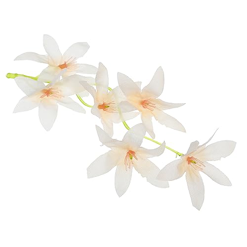 PATIKIL 7 Inch Artificial Orchid Flower, 12 Pcs Floating Candles Simulation Flower Cylinder Vase Fillers for Home Wedding Decoration, Champagne - Image 3