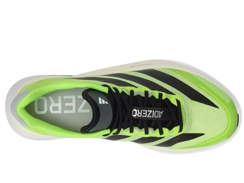 Adidas Men's Adizero Boston 13 Running Shoes Sneaker, Lucid Lemon/Black/Halo Silver, 142