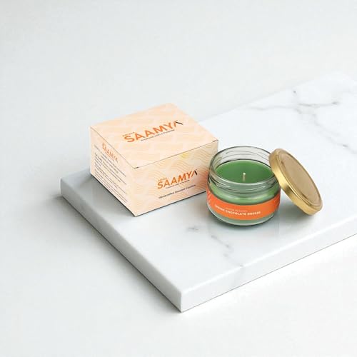 Image of ArunaSAAMYA Handcrafted Chocolate Scented Jar Candle I Sweet Fragrance (Spring Chocolate Breeze) I Pack of 1 I 120 GMS I Upto 40 Hours Burn Time