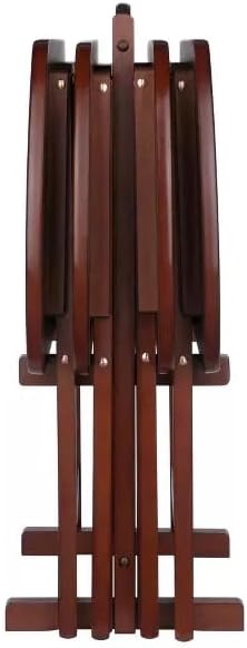 5-Piece Oyster Gray Snack Table Set - 4 Foldable Tables With Stand, 25.5" H