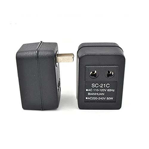 Acxico 1Pcs 110V to 220V Power Converter Adapter Voltage Transformer Adapter 50W PC Material SC-21C3