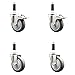 Service Caster Brand 4 Inch 316 Stainless Steel Light Duty Expanding Stem Caster Set 4 Thermoplastic Rubber Caster Wheel&3/4? Stem?1,000lbs. Total Cpty?2 Swvl/2 Swivel Casters with Total Locking Brake