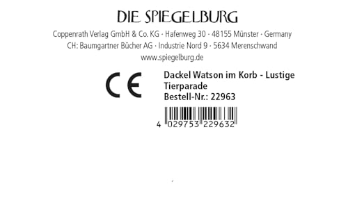Die Spiegelburg Coppenrath Lustige Tierparade - Dackel Watson im Korb, 22963