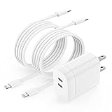 iPhone Charger Fast Charging, Dual Port USB C Wall Charger Block with 2Pack 10ft Lightning Cable Cord, Apple Power Adapter Plug Cube Brick for iPhone 14 Pro Max/13 Mini/12/11/XR/XS/8 Plus, iPad