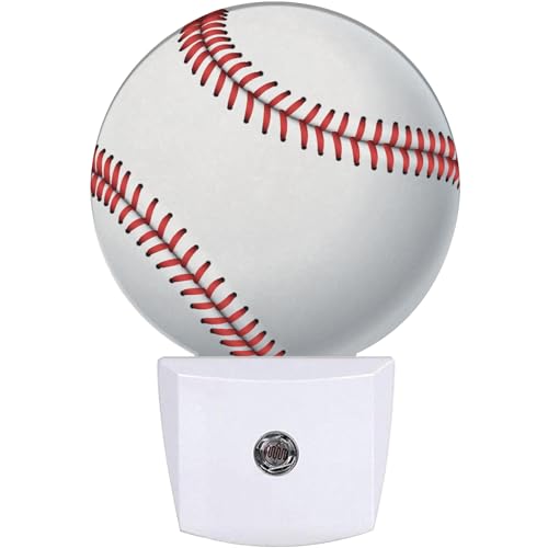EMXION Baseball Night Light Field Sport Ball Nightlight Plug into Wall LED Lamp Auto Sensor Dusk to Dawn for Bedrooms/Kitchens/Toilets/Corridors Energy-Saving
